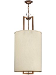 Hampton Hall Pendant With Linen Drum Shade